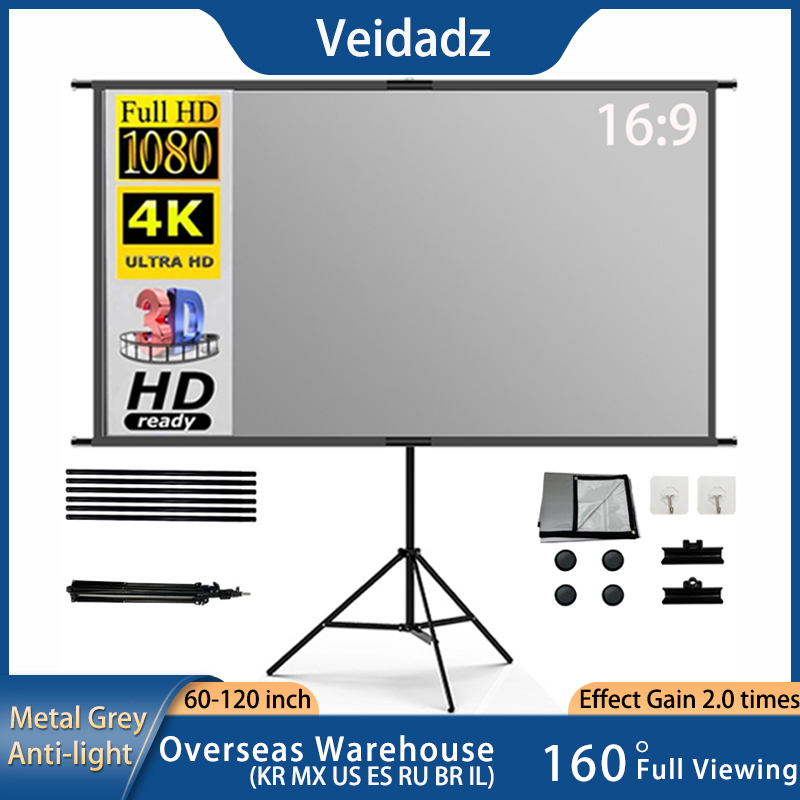 Tela de projetor veudadz com s - Projector Screen 100 Inch avaliação e preço