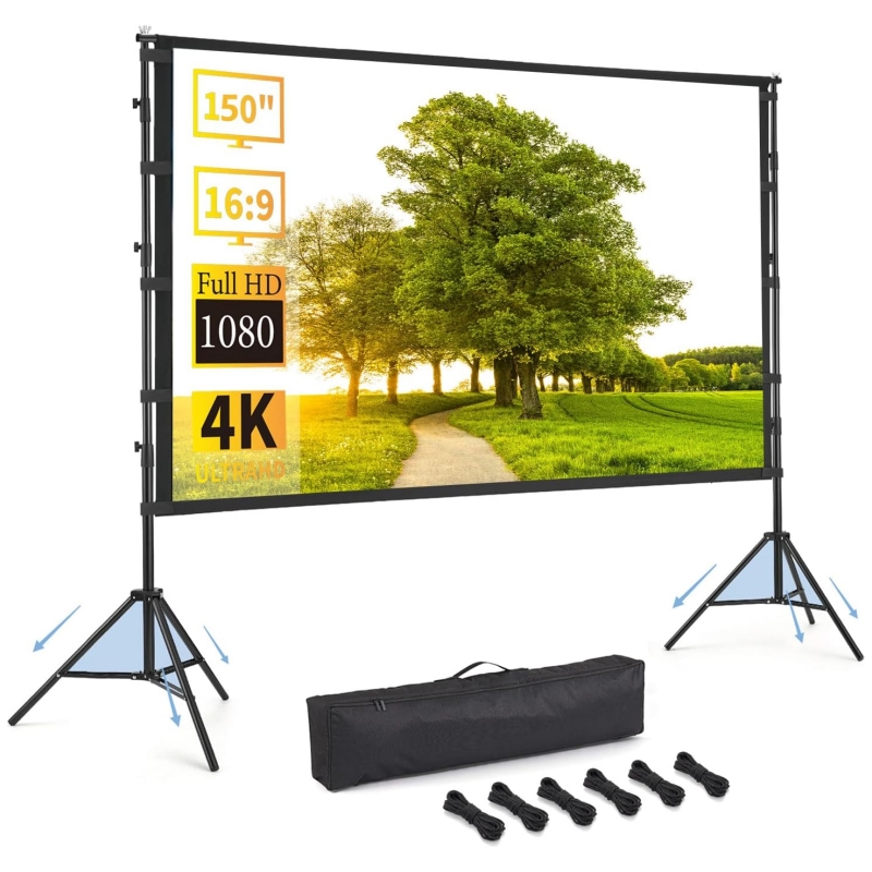 Tela de projeção com tripé, 10 - Projector Screen 100 Inch avaliação e preço